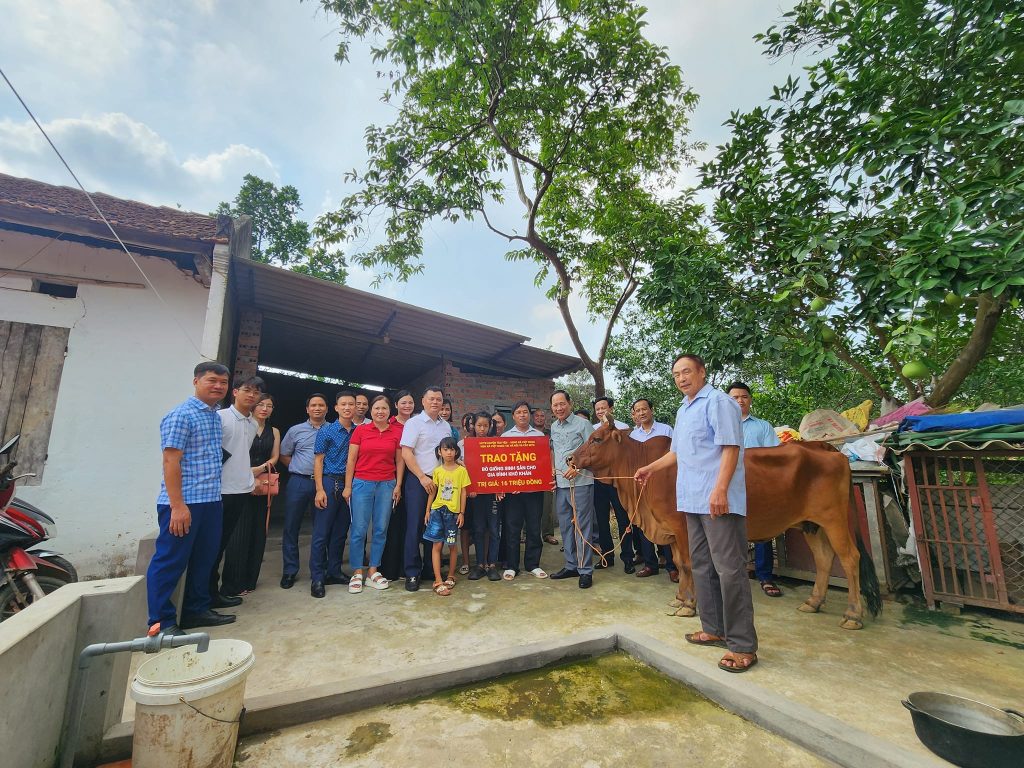 Tra bò giống ước mơ số 14  2023 cho gia đình anh Liệu – THÔN VIỆT HÙNG – XÃ VIỆT NGỌC – HUYỆN TÂN YÊN 
